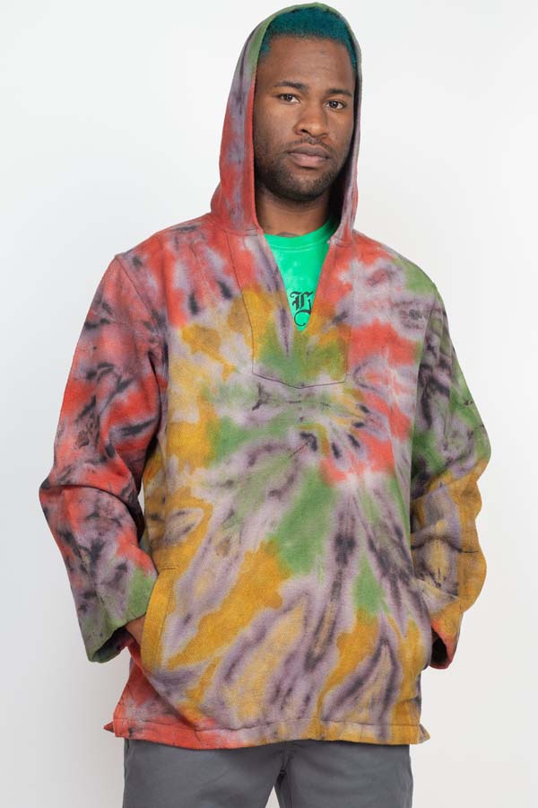 Rasta Tie Dye Baja Hoodie JahRoots