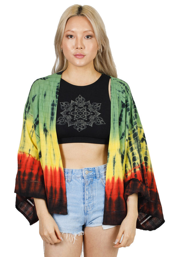 Rasta Tie-Dye Kimono