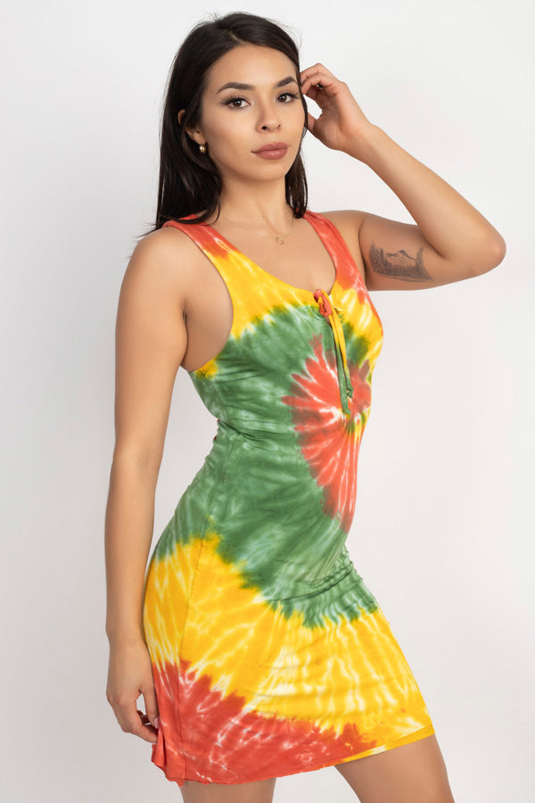 Rasta Tie Dye Racer Back Dress