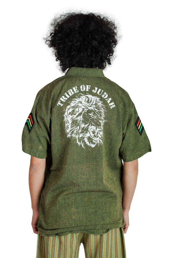 Tribe of Judah Rasta Button Shirt