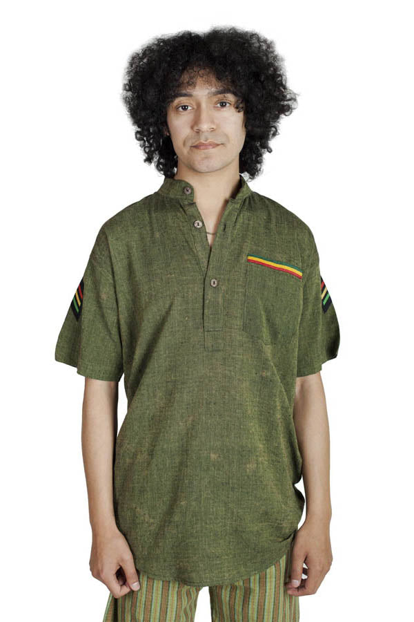 Tribe of Judah Rasta Button Shirt