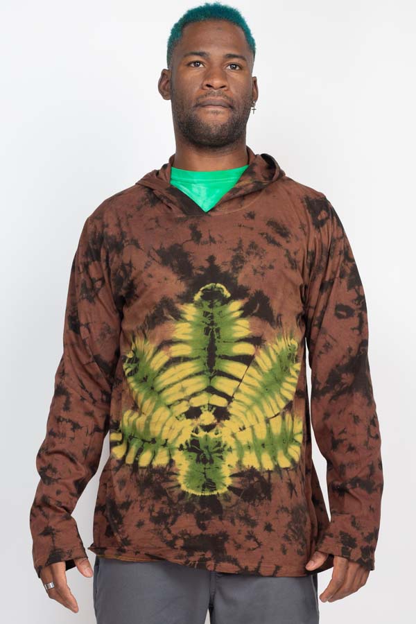 Cannabis Leaf Pullover Tie-dye Hoodie