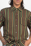 Rasta Striped Button Down Shirt