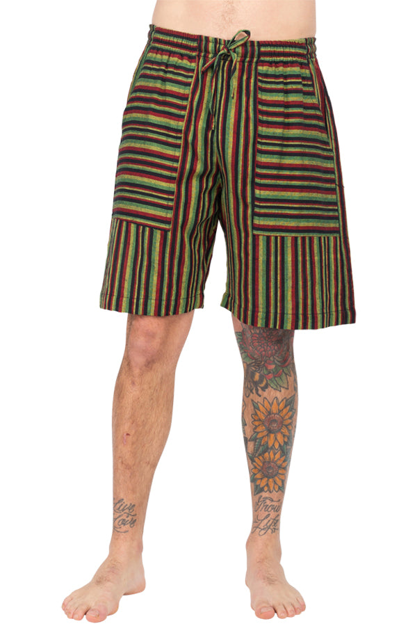 Rasta Reggae Stripes Drawstring Shorts