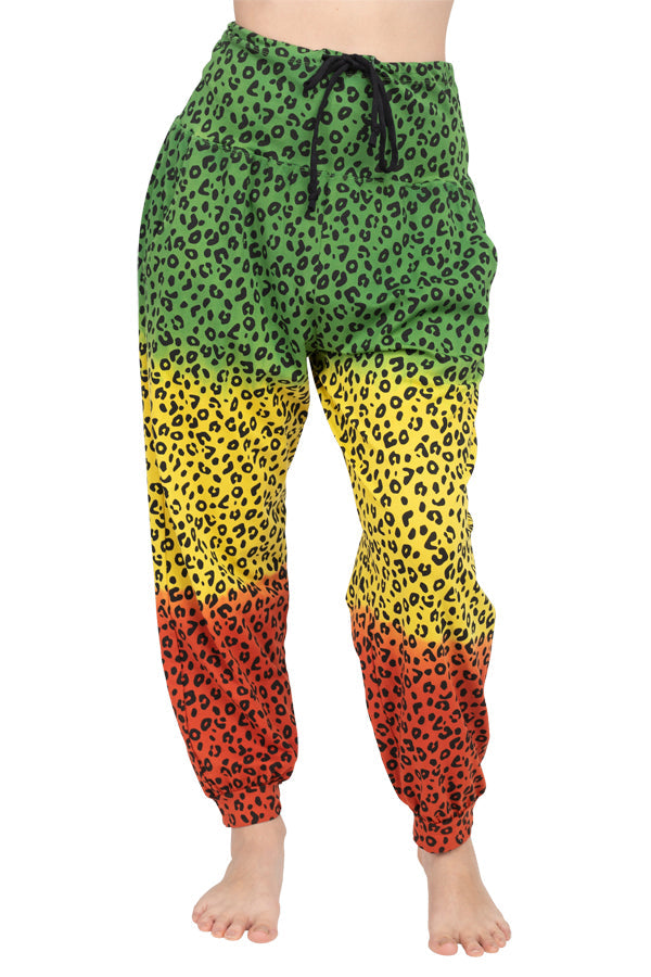 JahRoots Leopard Print Genie Pants