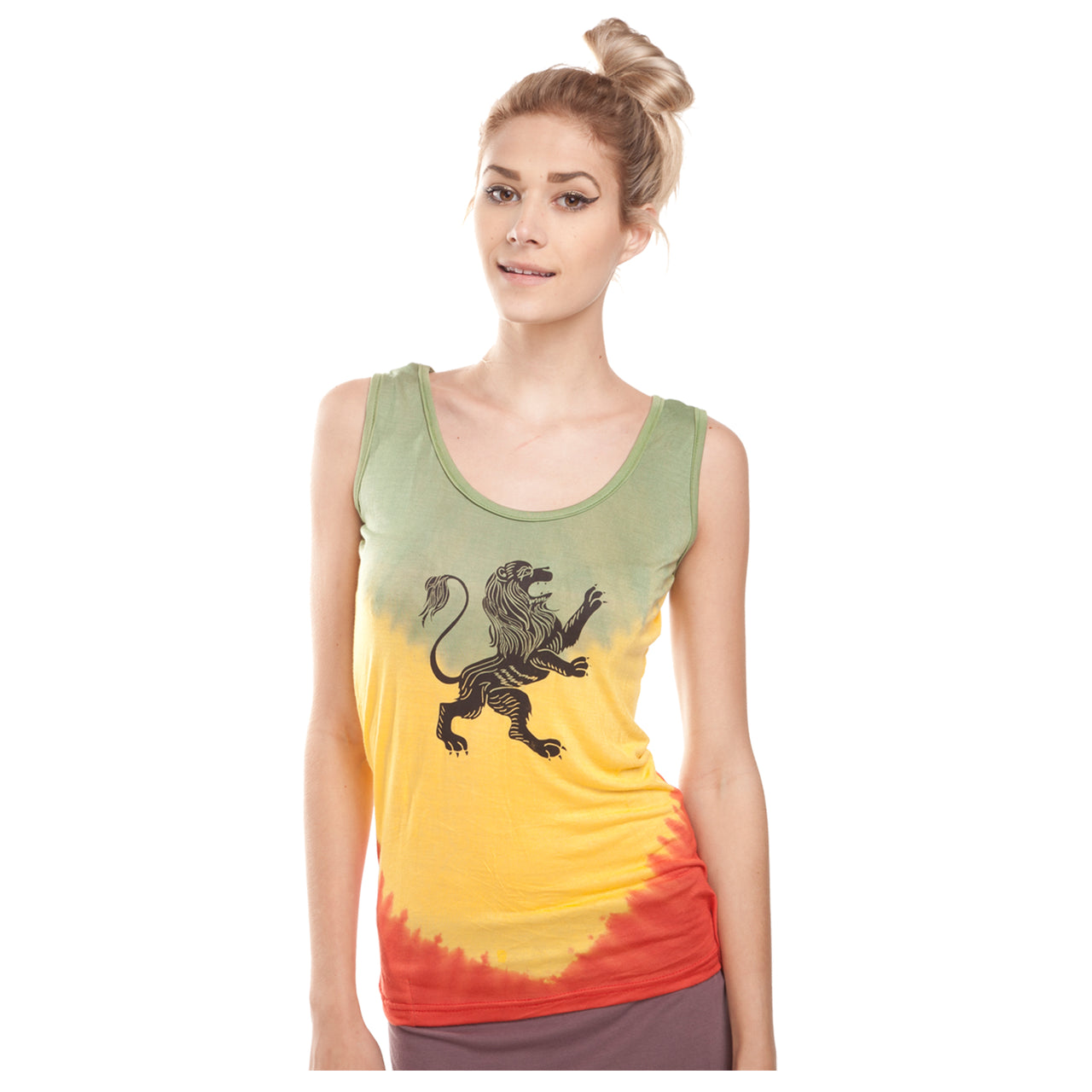 Womens Reggae Rasta Tie-Dye Lion of Judah Tanktop