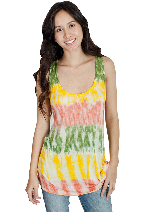 Tie Dye Rasta Stripes Tank Top