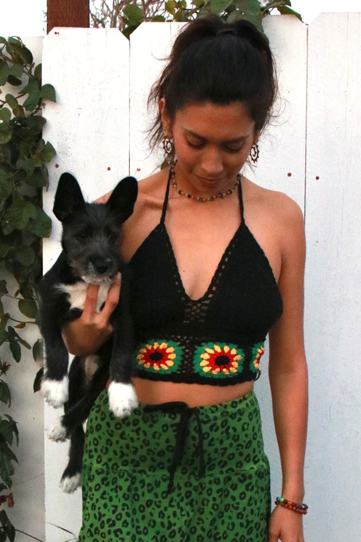 Rasta Flower Crochet Top