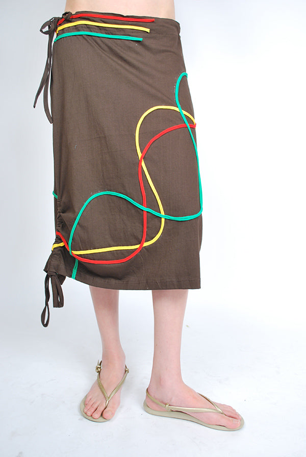 Rasta Reggae Festival Skirt With Rasta Pipping Fashion