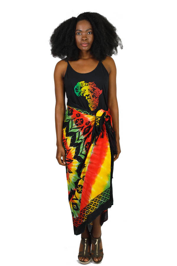 Tie Dye Rasta Lion Head Sarong