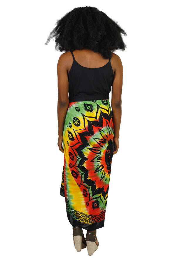 Tie Dye Rasta Lion Head Sarong