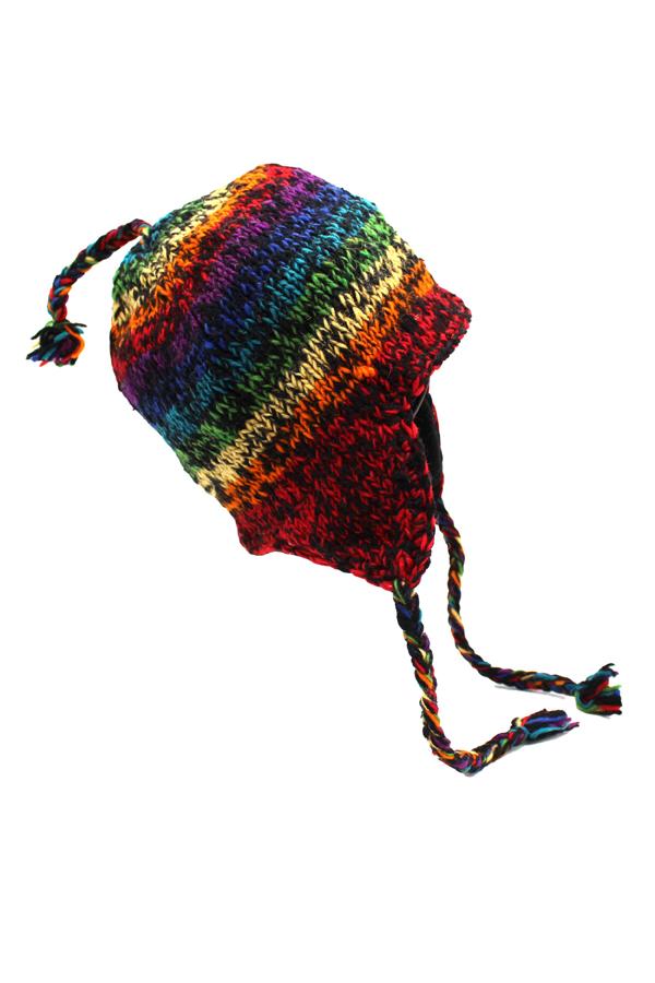 Multi Color Earflap Winter Beanie Hat