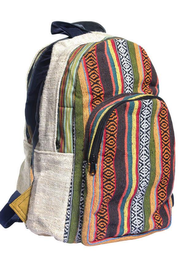 Natural Eco Boho Hemp and Cotton Backpack
