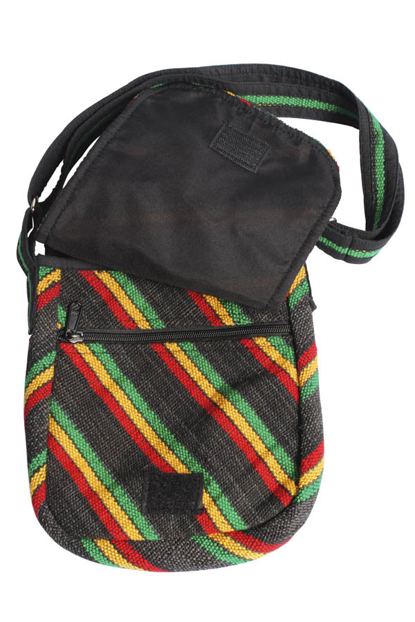 Natural Hemp & Cotton Reggae Striped Crossbody Bag