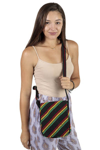 Natural Hemp & Cotton Reggae Striped Crossbody Bag